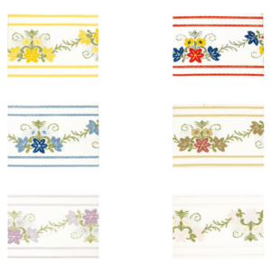 10022e-53 Jacquard Borte mit filigranem Blumenmuster in verschiedenen Farben