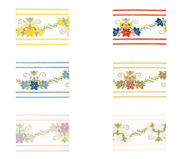 10022e-53 Jacquard Borte mit filigranem Blumenmuster in verschiedenen Farben