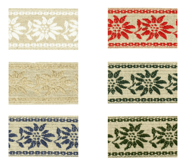 1024-40 Jacquard Borte mit floralem Design in verschiedenen Farben