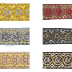 1633-20 Jacquard Borte mit kunstvollen Kreismotiven in verschiedenen Farben