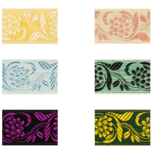 1923-40 Jacquard Borte mit floralem Design in verschiedenen Farben