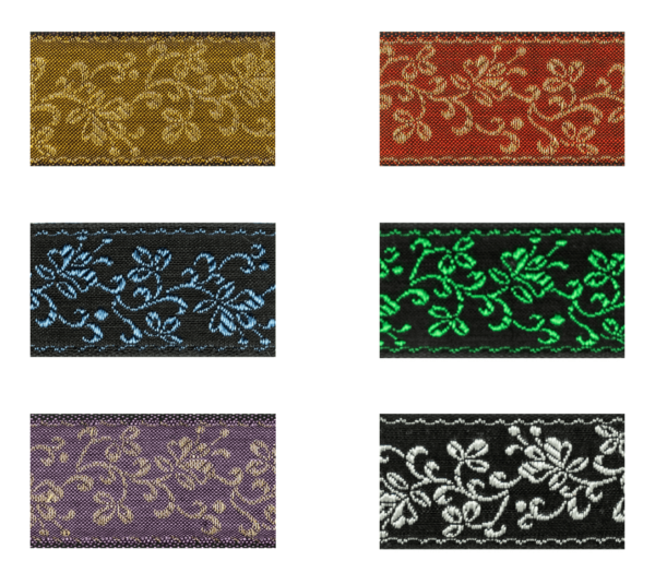 1939-40 Jacquard Borte mit filigranem Blumenmuster in verschiedenen Farben