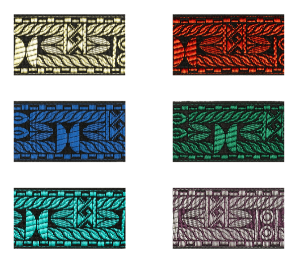 1943-40 Jacquard Borte mit markantem geometrischem Muster in verschiedenen Farben