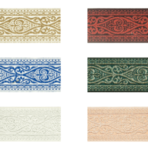1944-40 Jacquard Borte mit detailliertem Ornamentmuster in verschiedenen Farben