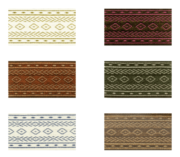 1951-40 Jacquard Borte mit Diamant- und Linienmuster in verschiedenen Farben