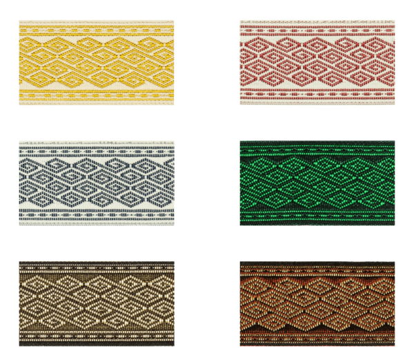 1952-40 Jacquard Borte mit feinem Rautenmuster in verschiedenen Farben