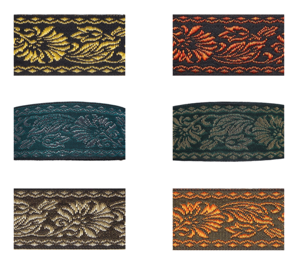 1966-40 Jacquard Borte mit floralem Muster in verschiedenen Farben
