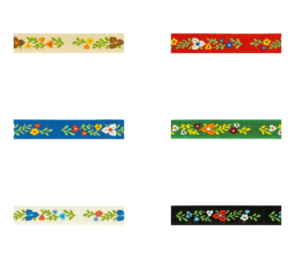 22648-10 Jacquard Borte mit zartem Blumenmuster in verschiedenen Farben