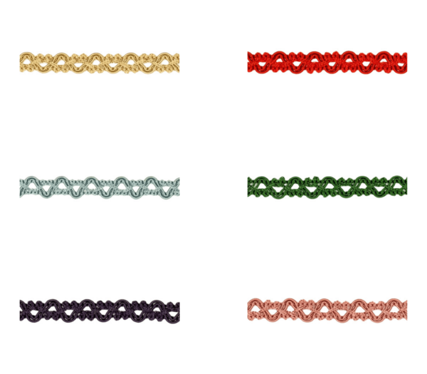 4893-10 Jacquard Borte mit zartem Wellenmuster in verschiedenen Farben