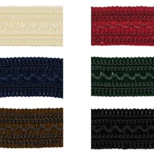 40036-40 Jacquard Borte mit geschwungenem Ornamentmuster in verschiedenen Farben