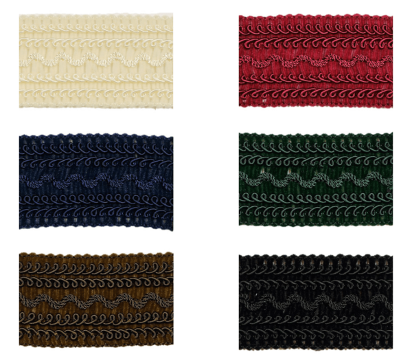 40036-40 Jacquard Borte mit geschwungenem Ornamentmuster in verschiedenen Farben